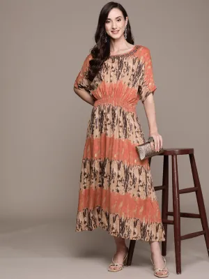 Ishin Women's Multicolored Empire Dress