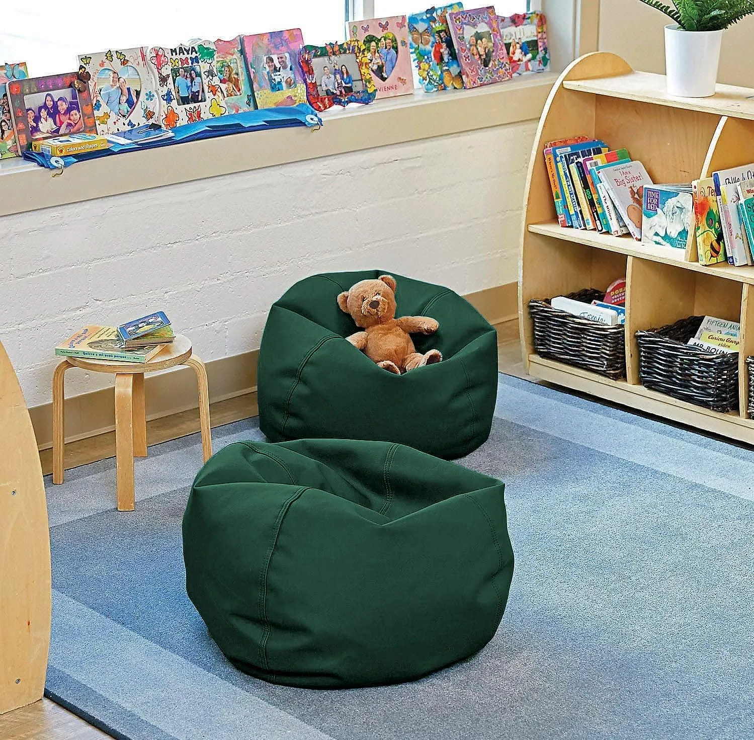 Kids Combo Offer | Kids Bathrobe and Bean Bag - Dark Green
