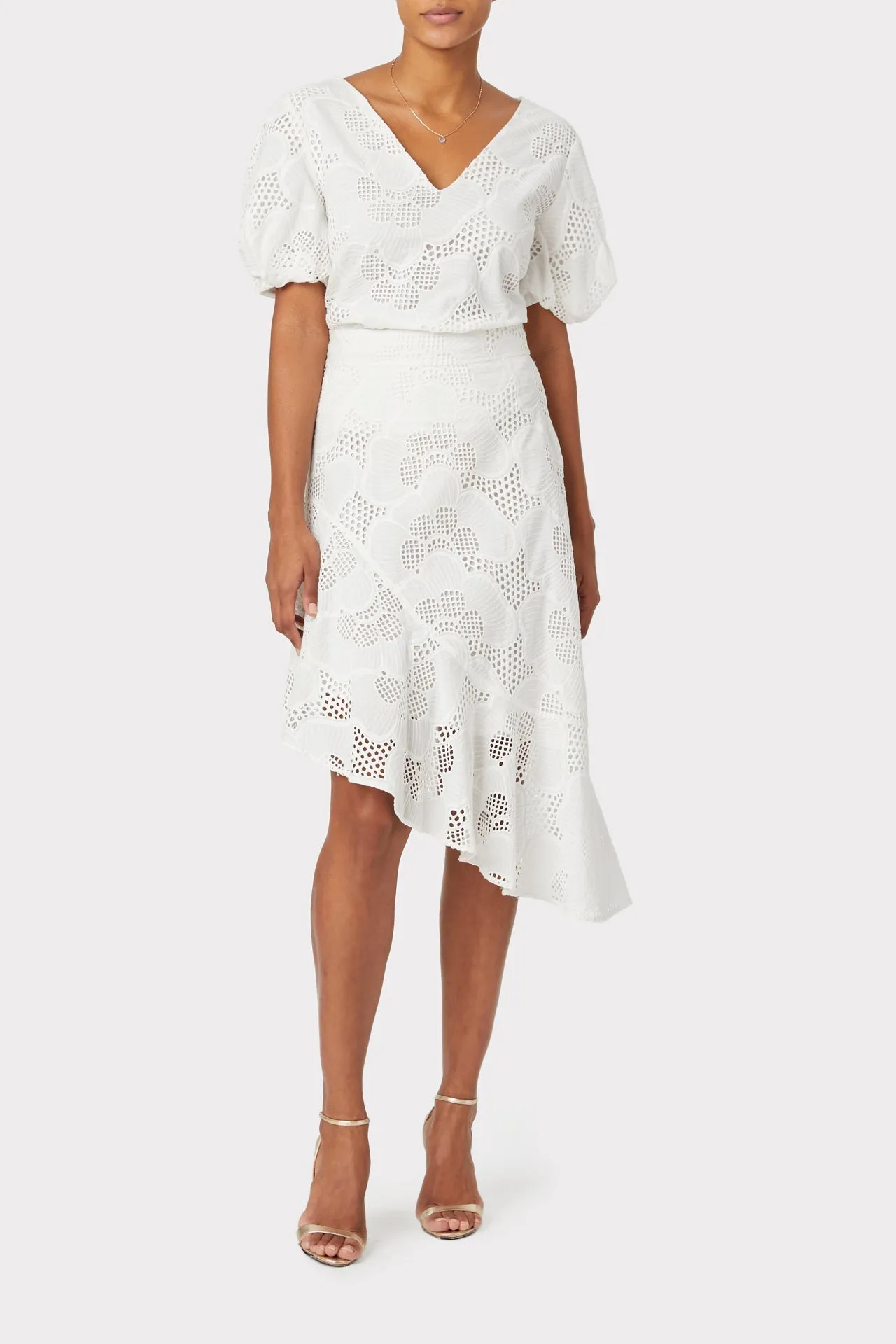 Maci Pieres Eyelet Puff Sleeve Top