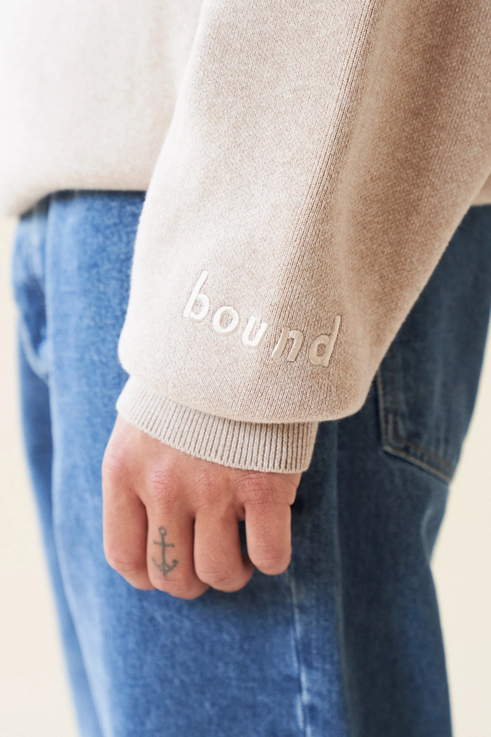 MARLOWE MARL KNIT SWEATER - OAT