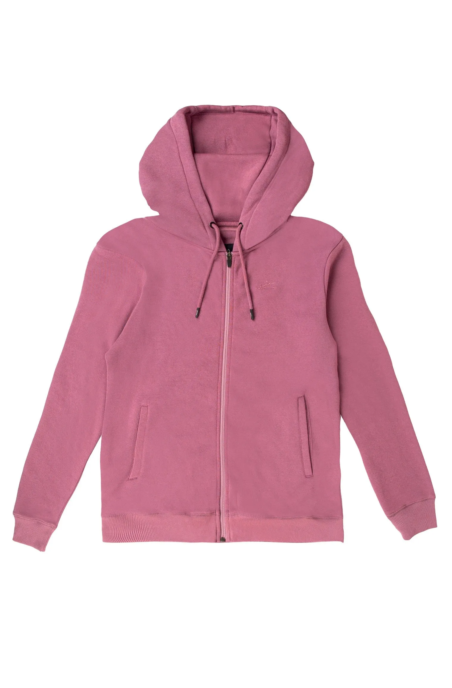 Mauve Pink Zipper Hoodie