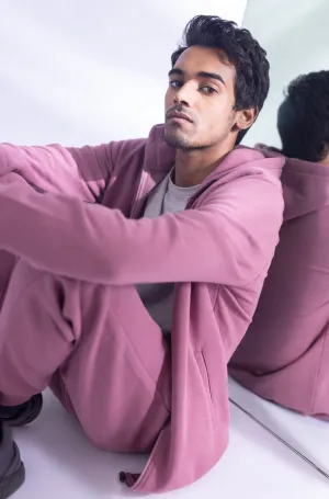 Mauve Pink Zipper Hoodie