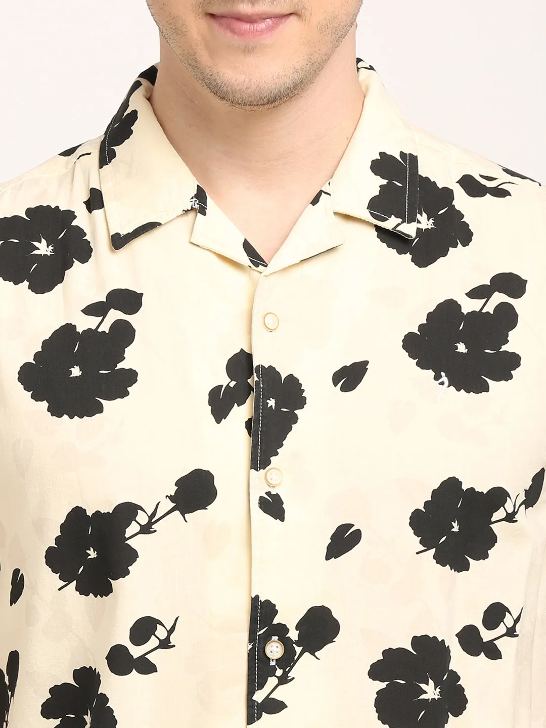 Men Printed Half Sleeve Cotton Viscose Shirt