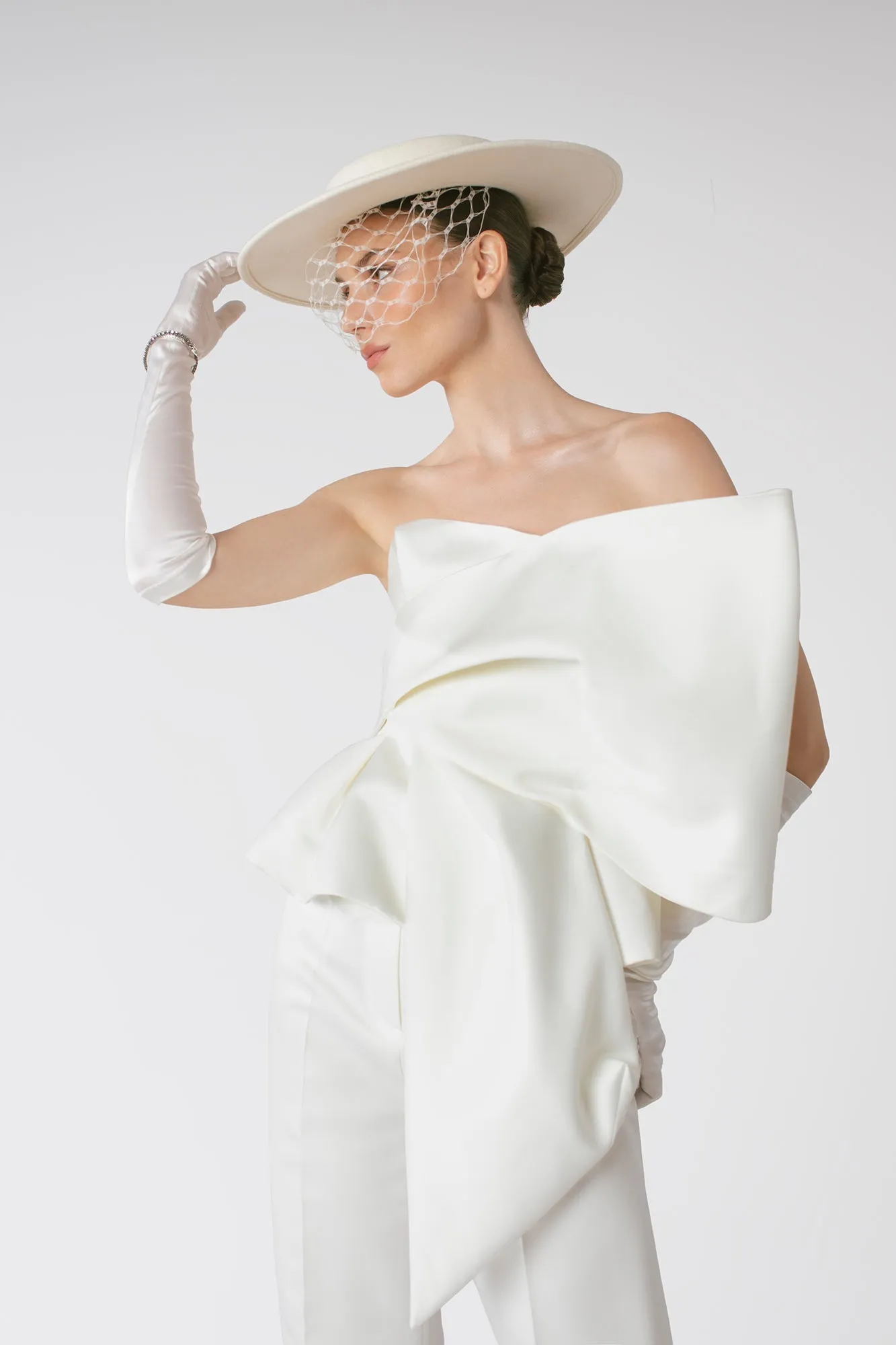Modern Satin Corset Top Two-Piece Wedding Dress