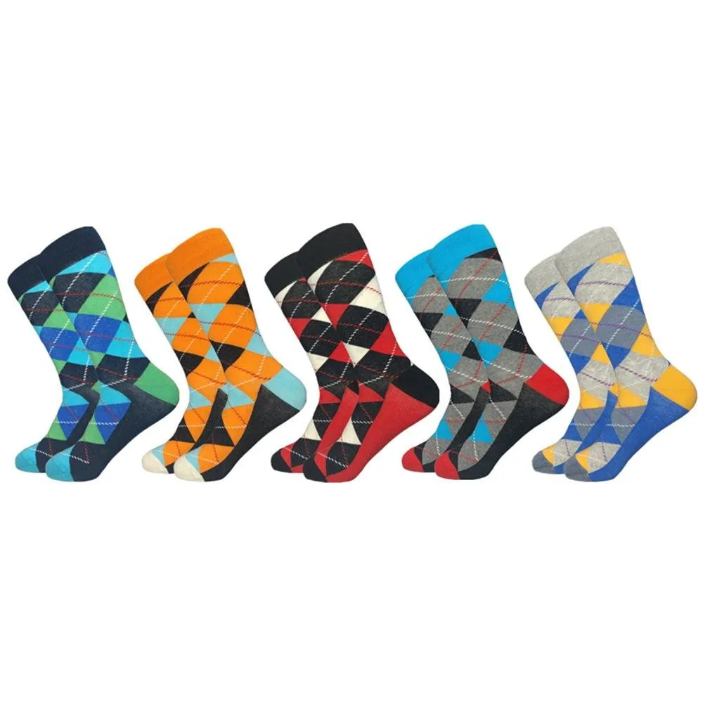 Plaid Design Colourful Happy Comfortable Socks For Men