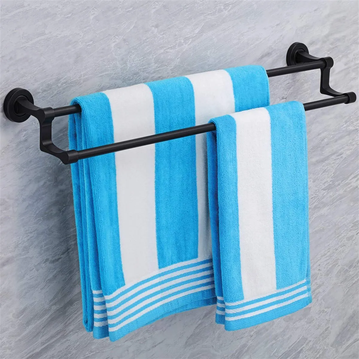 Plantex Premium Stainless Steel & Aluminum Towel Rod/Towel Hanger for Bathroom/Towel Rod/Stand/Bathroom Accessories (24 Inch-Black)