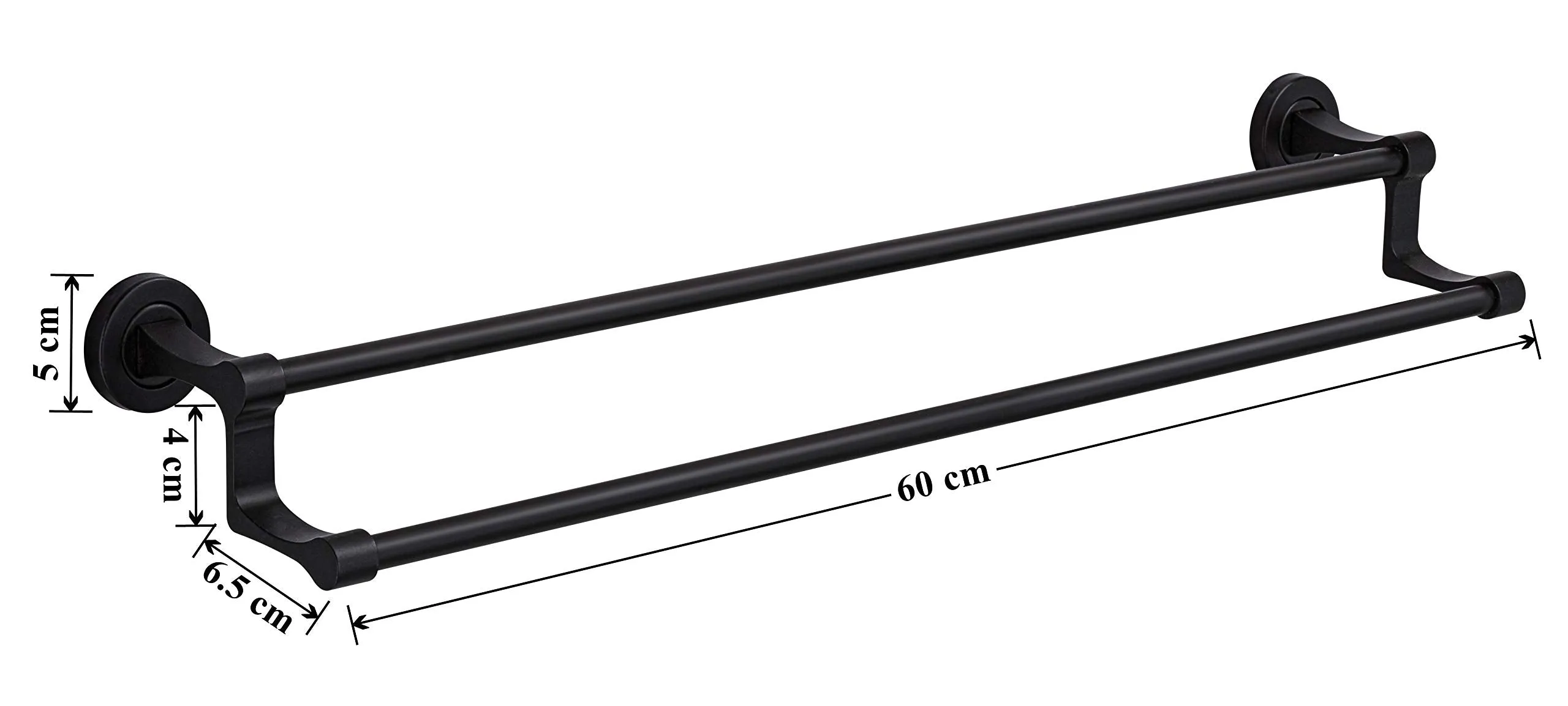Plantex Premium Stainless Steel & Aluminum Towel Rod/Towel Hanger for Bathroom/Towel Rod/Stand/Bathroom Accessories (24 Inch-Black)