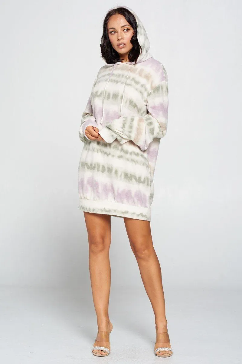 Plush Terry Print Oversized Hoodie