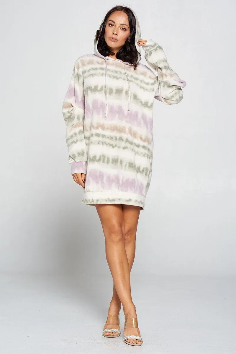 Plush Terry Print Oversized Hoodie