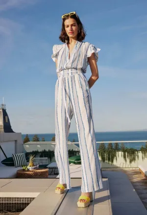 Positano Stripe Viscose Linen Jumpsuit