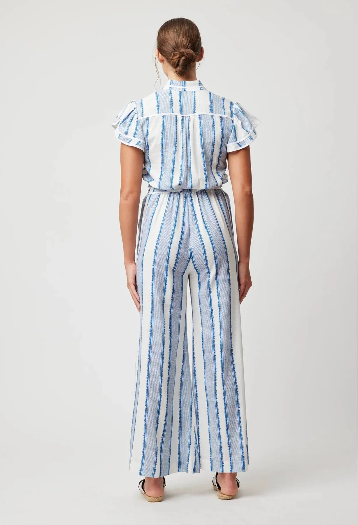 Positano Stripe Viscose Linen Jumpsuit