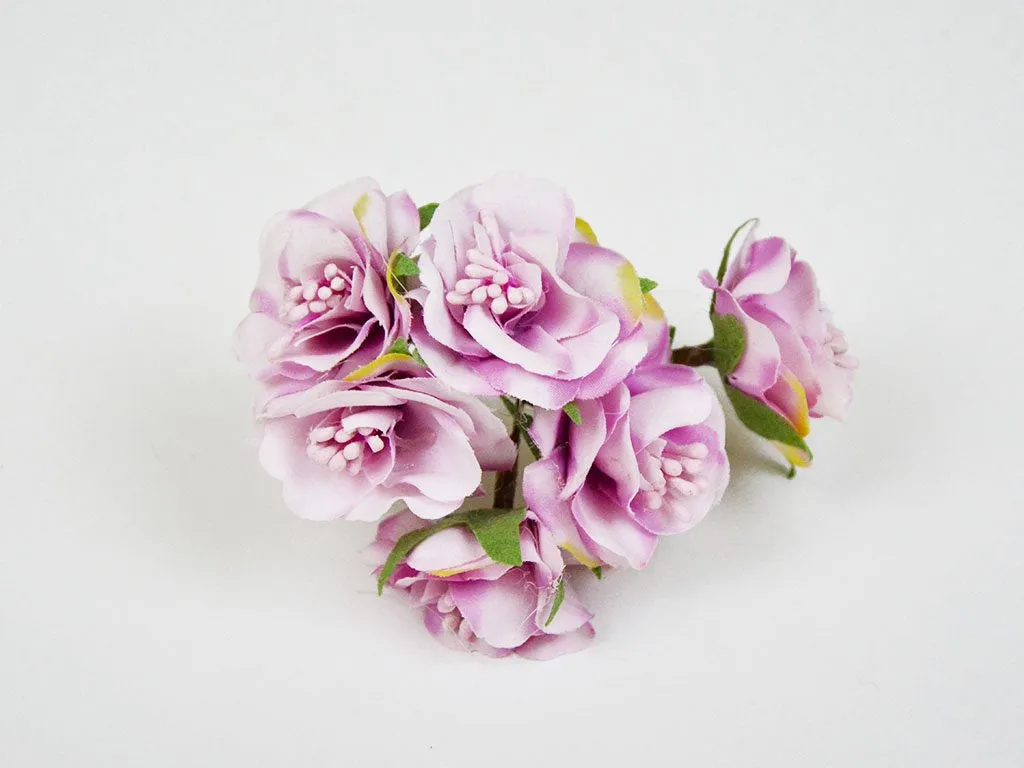 Purple White Designer Fabric Flowers
