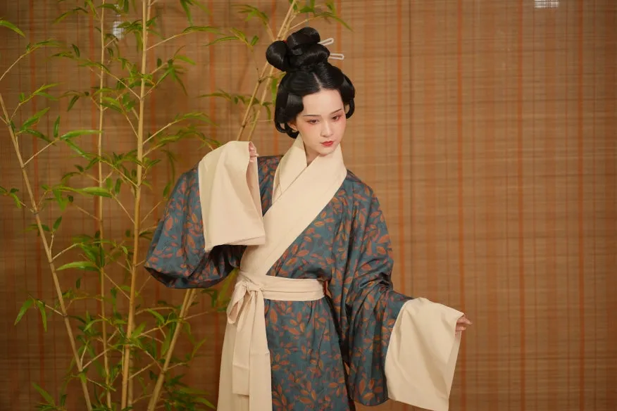 Qing Bi 青碧 Faded Turquoise Han Dynasty Mawangdui Restoration Pure Cotton Unisex Zhiju Robe