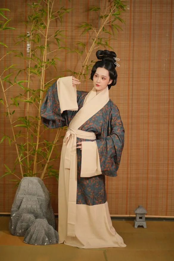 Qing Bi 青碧 Faded Turquoise Han Dynasty Mawangdui Restoration Pure Cotton Unisex Zhiju Robe
