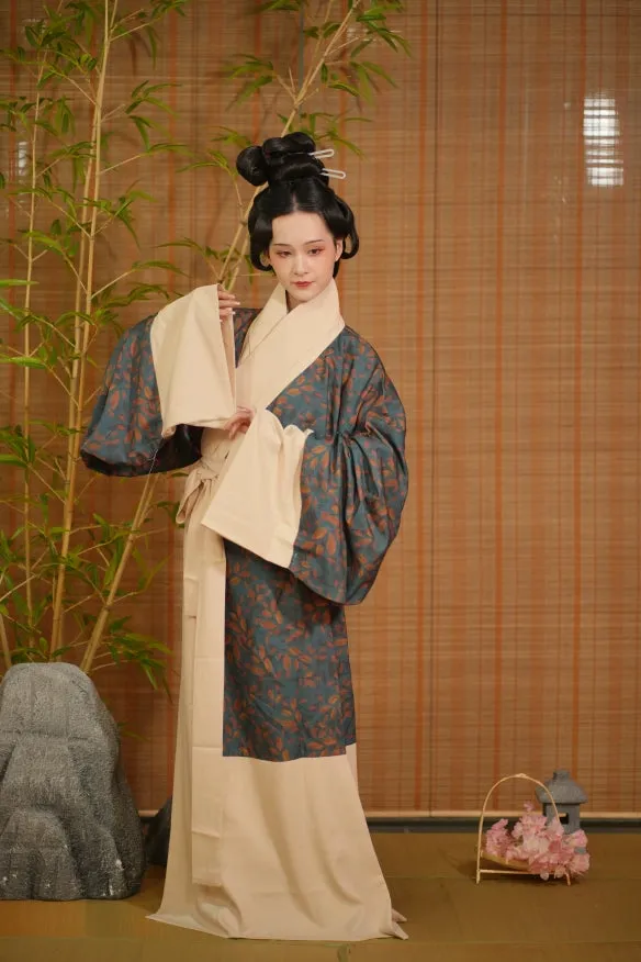 Qing Bi 青碧 Faded Turquoise Han Dynasty Mawangdui Restoration Pure Cotton Unisex Zhiju Robe