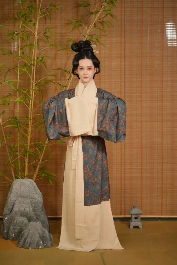 Qing Bi 青碧 Faded Turquoise Han Dynasty Mawangdui Restoration Pure Cotton Unisex Zhiju Robe