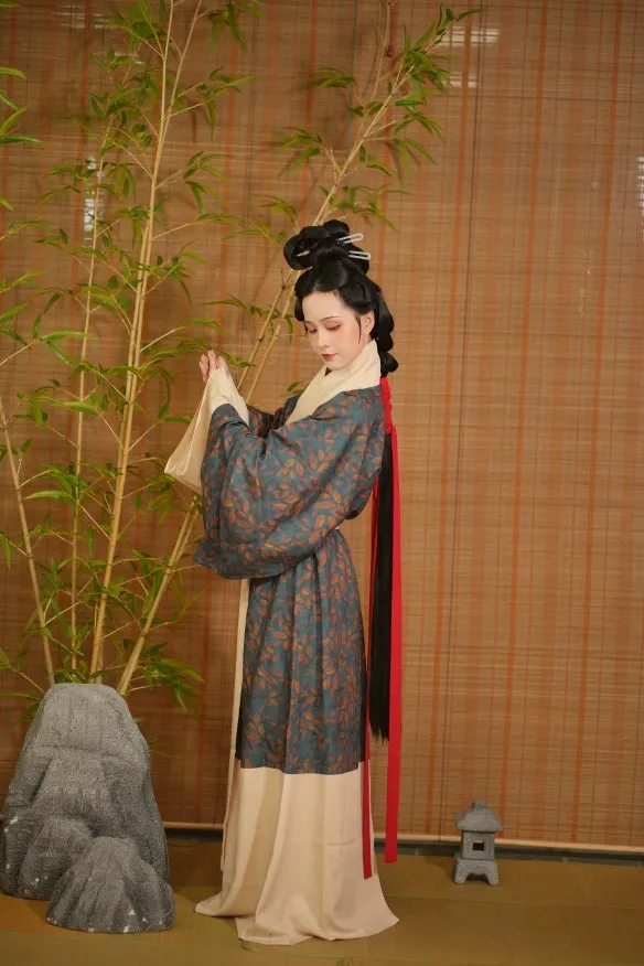 Qing Bi 青碧 Faded Turquoise Han Dynasty Mawangdui Restoration Pure Cotton Unisex Zhiju Robe