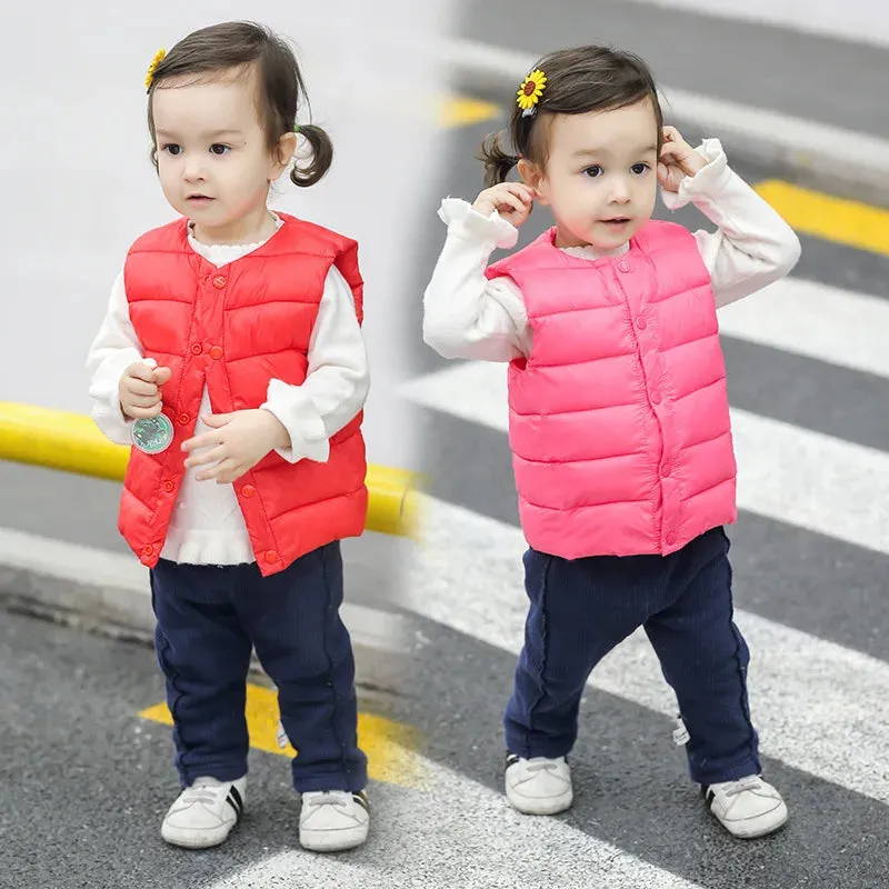 "Cozy and Stylish Baby Vest: Keep Your Little Ones Warm in Autumn and Winter with Our Trendy Outerwear Coats for Boys and Girls - Infant Cotton down Sleeveless Jacket for Ultimate Comfort"