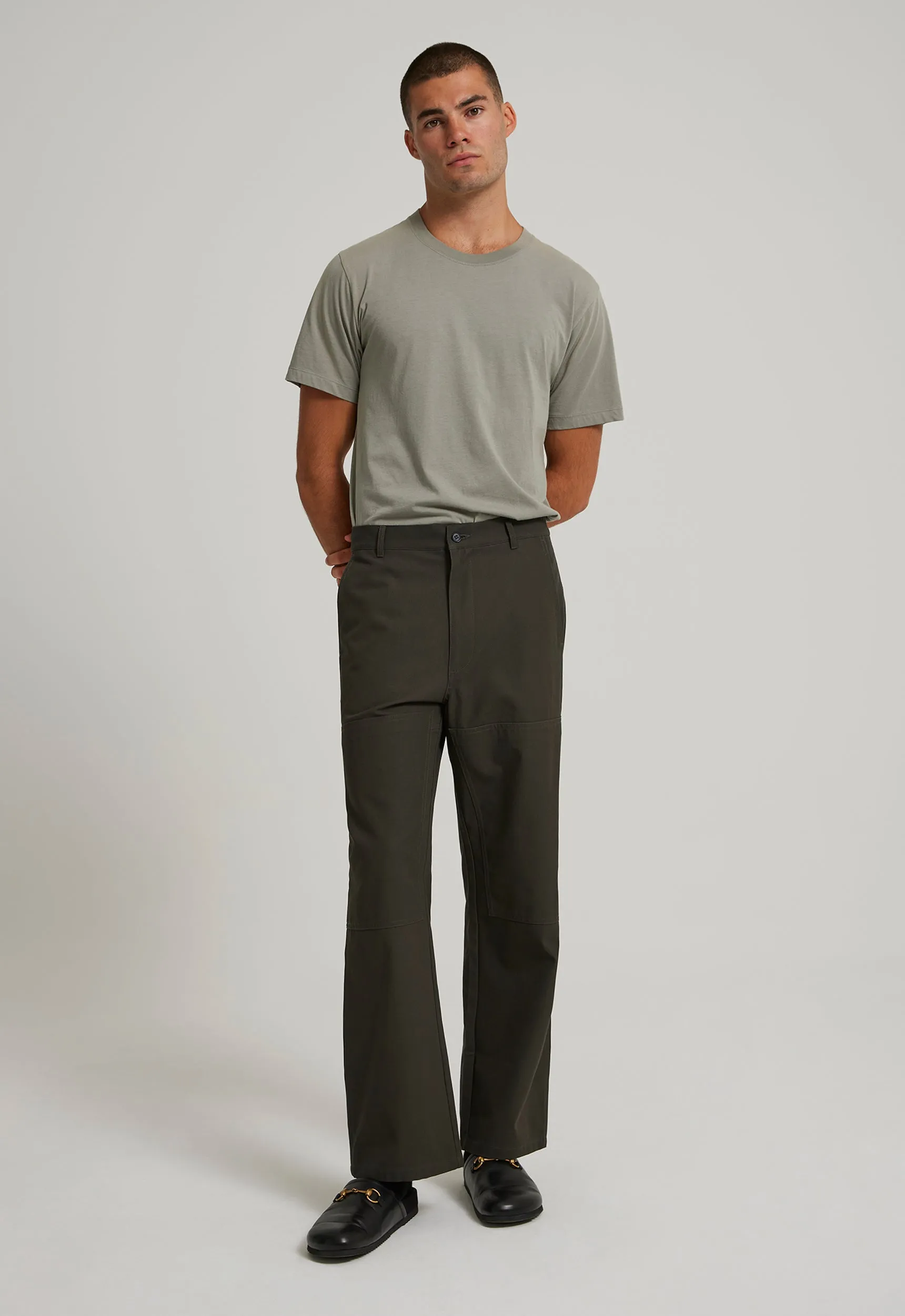 Richard Cotton Pant in Charcoal