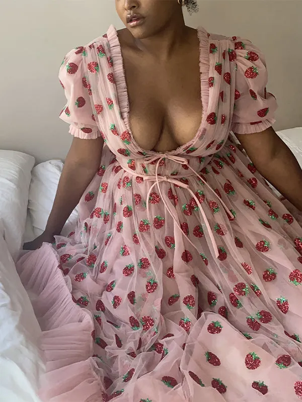 Sequined Shining Slit Trendy Maxi Party Dress