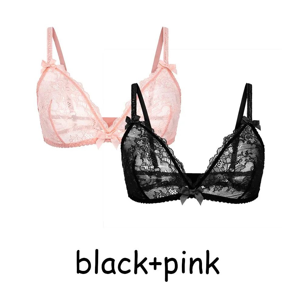 Varsbaby Women's See Through Mesh Wirefree Bra 2PCS