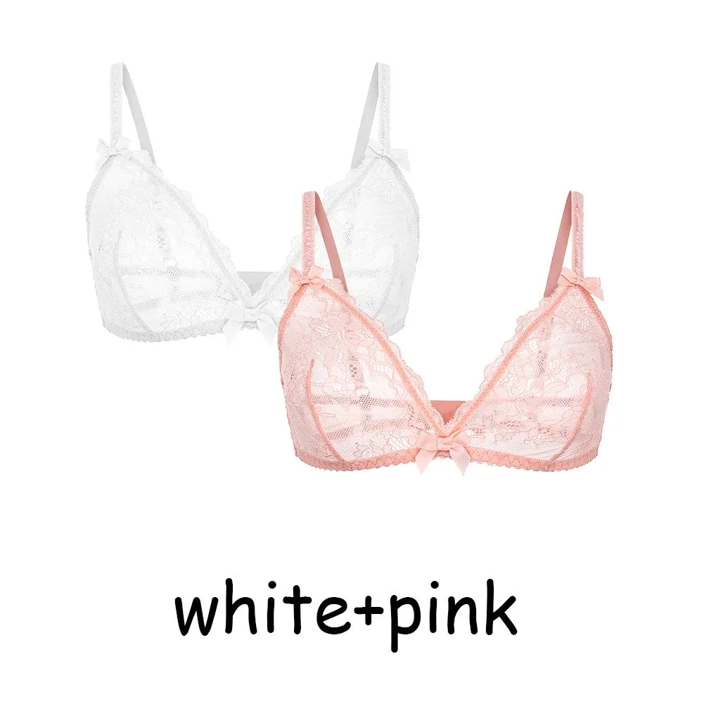 Varsbaby Women's See Through Mesh Wirefree Bra 2PCS