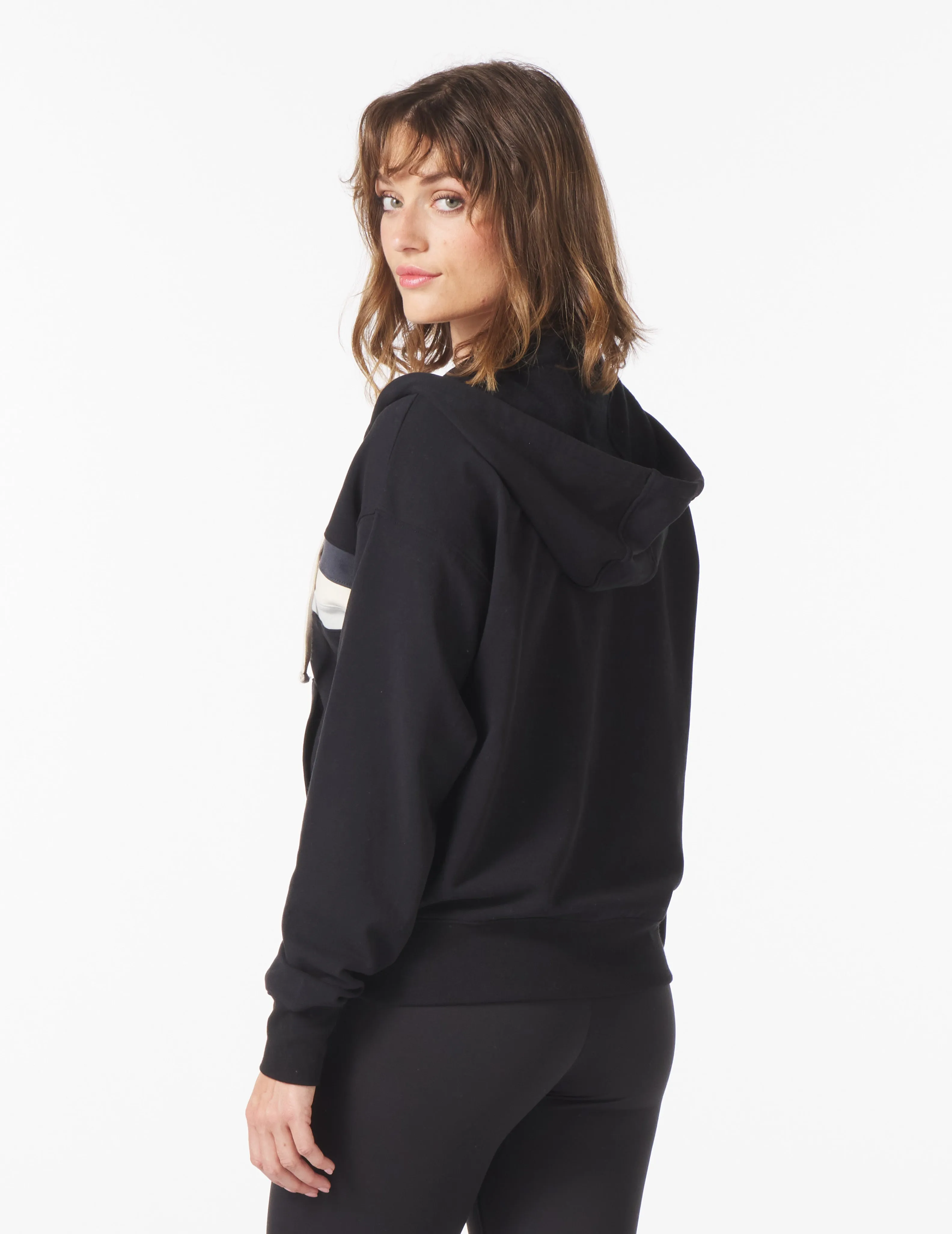 Vintage Oversized Zip Up: Black/Carbon/Oatmilk/Ash Grey