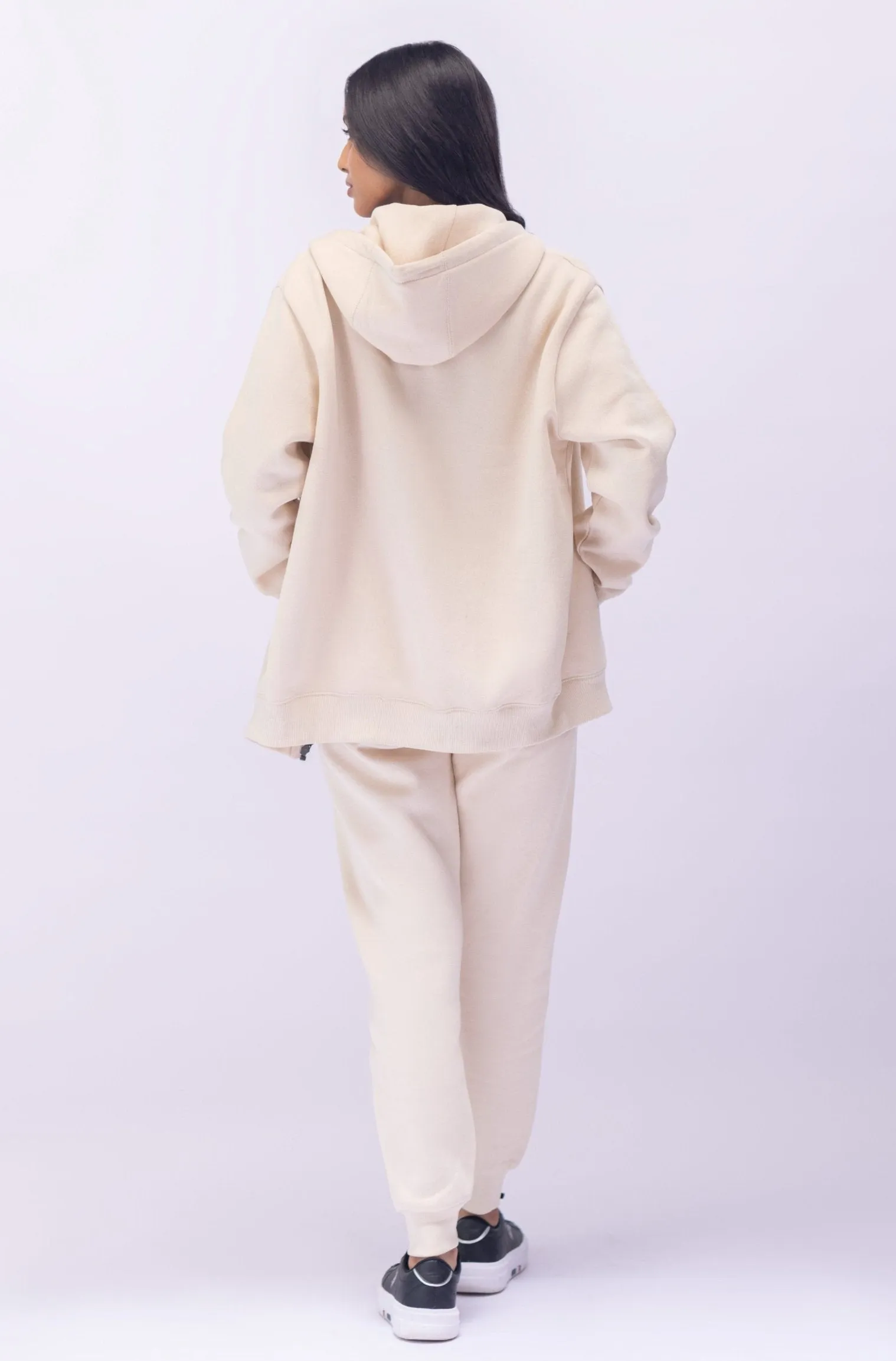 White Sand Zipper Hoodie