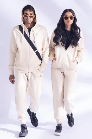 White Sand Zipper Hoodie