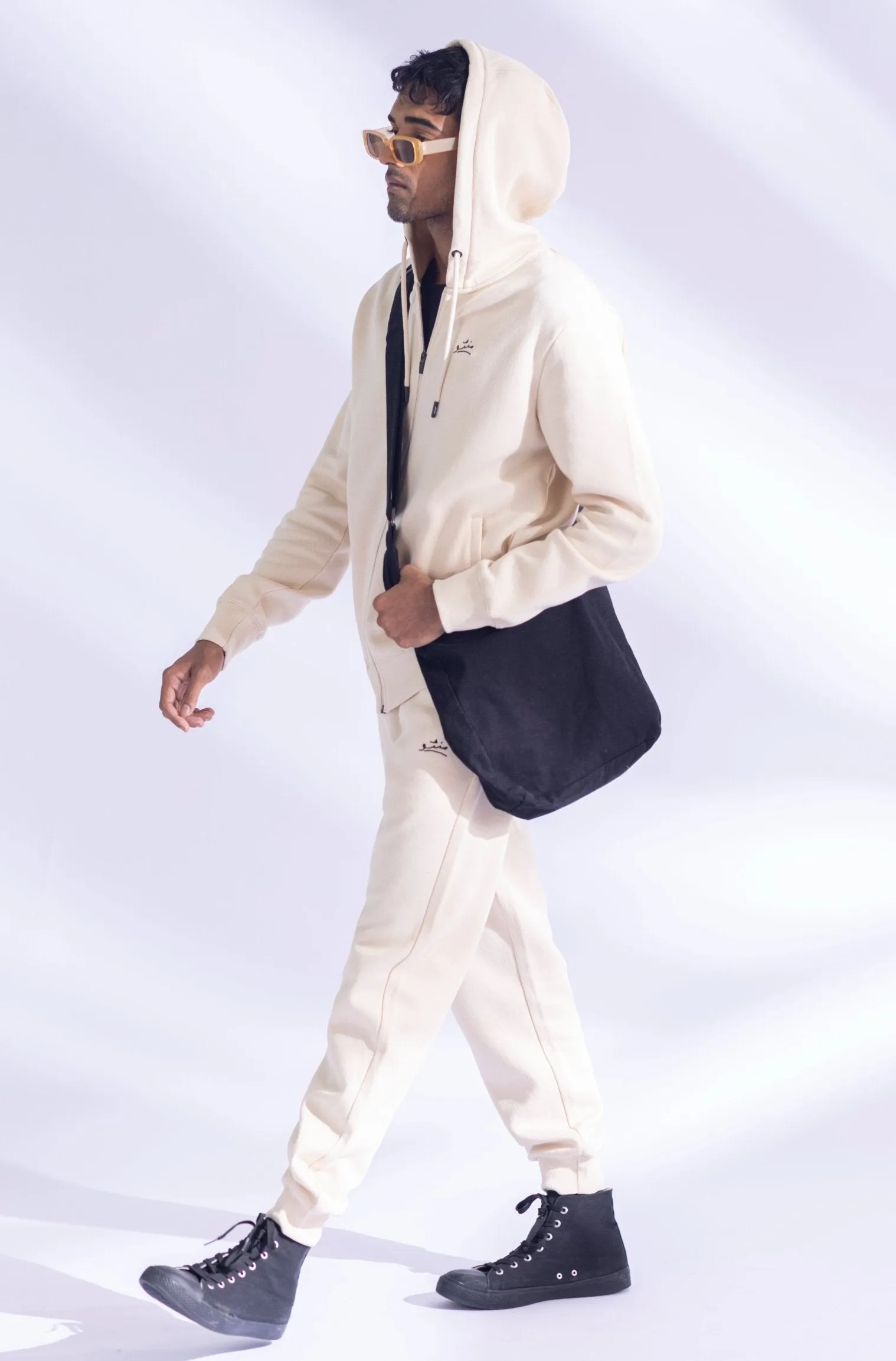 White Sand Zipper Hoodie