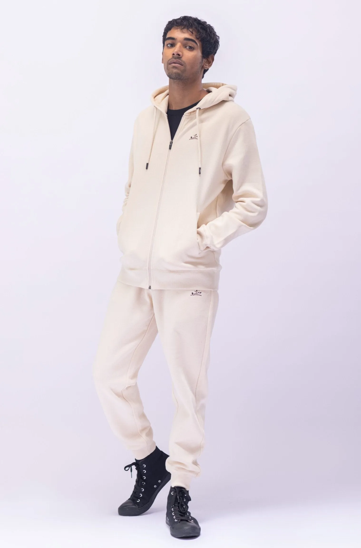 White Sand Zipper Hoodie