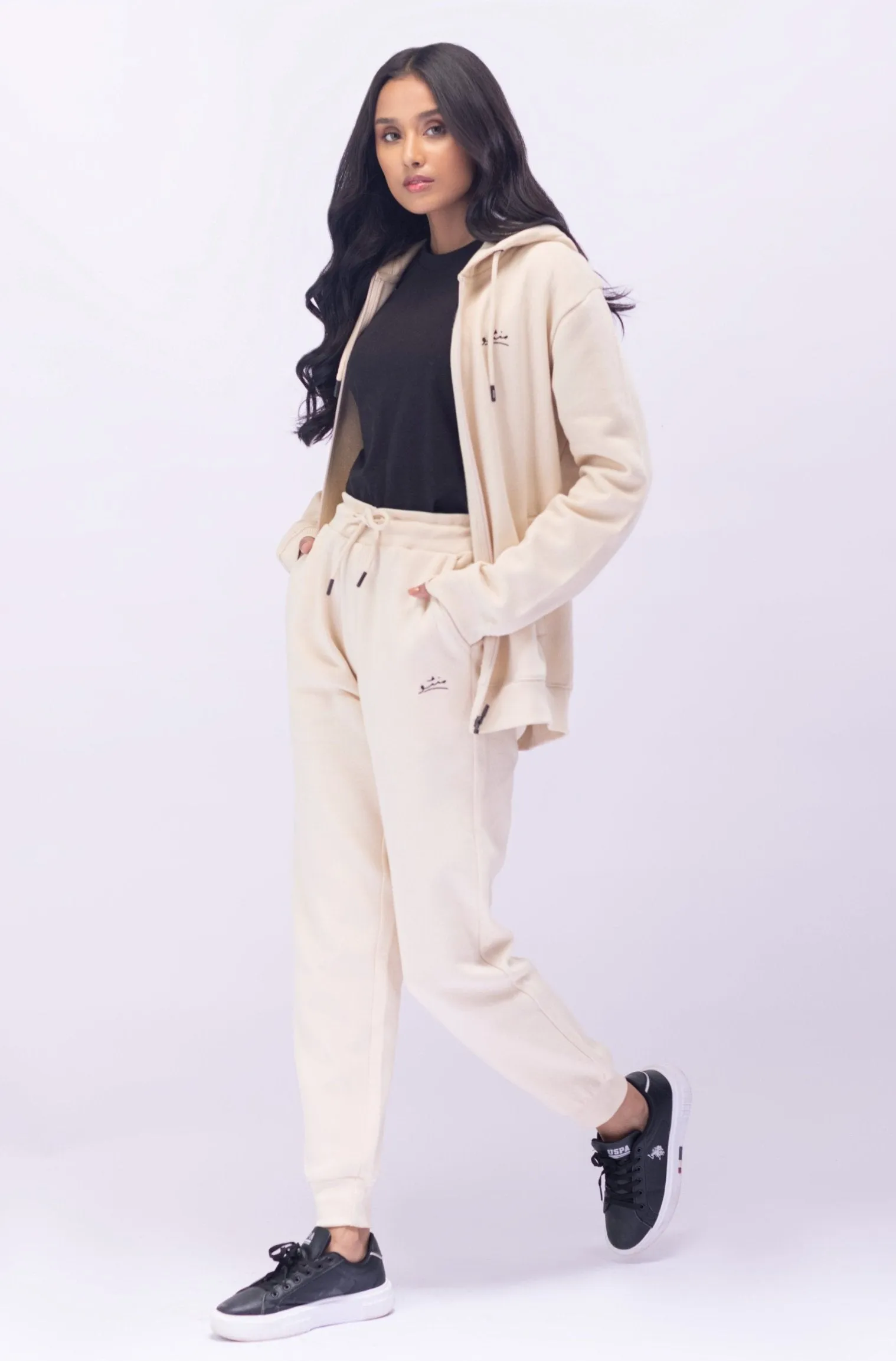 White Sand Zipper Hoodie