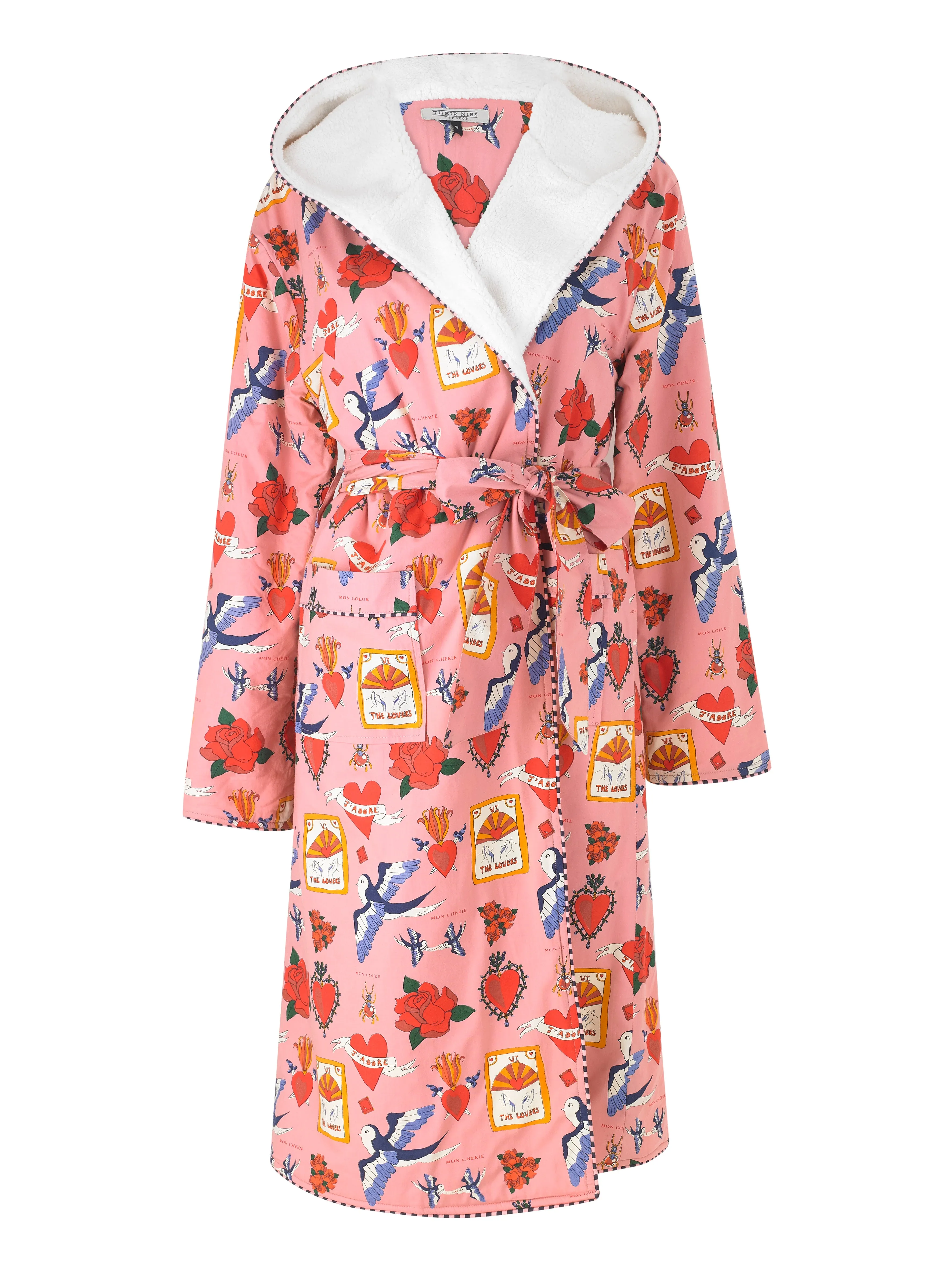 Womens Cosy Robe Pink Mon Coeur