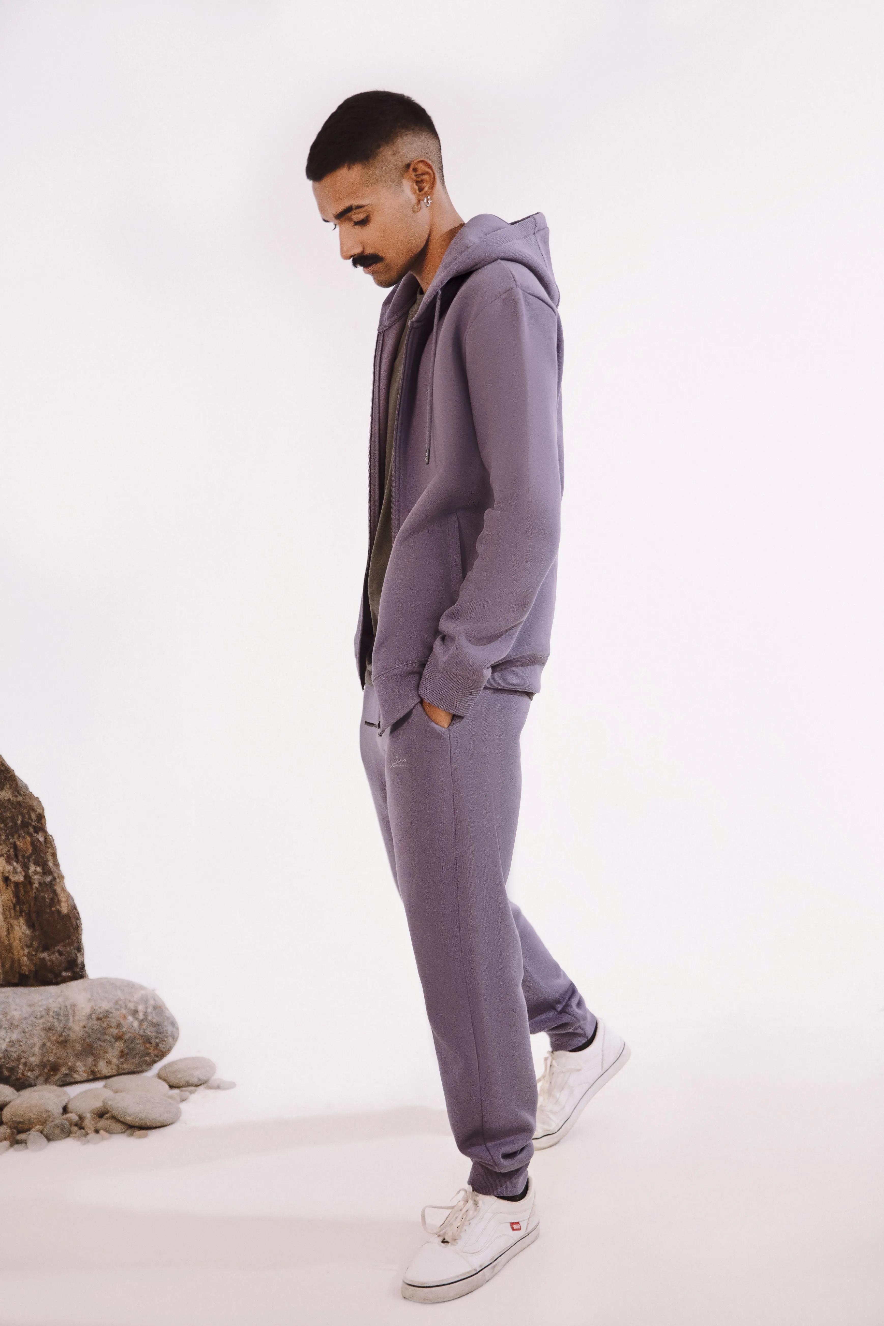 Zipper Hoodie - Ash Lavender