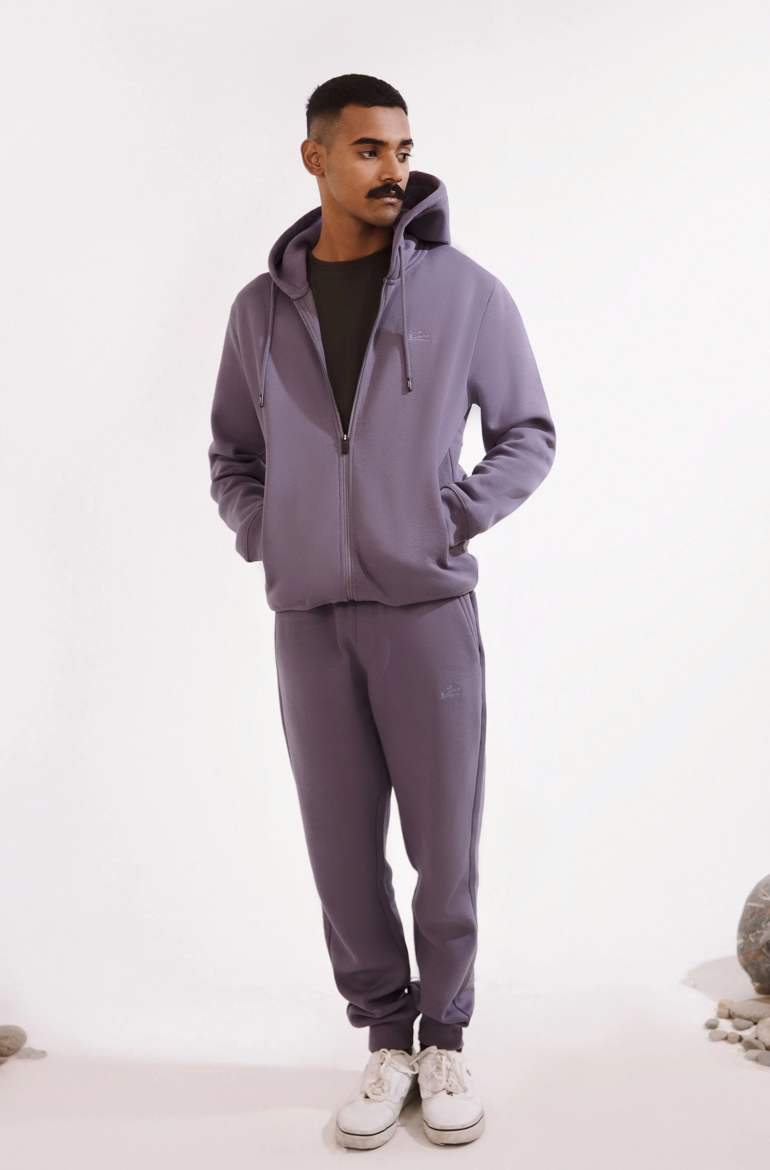 Zipper Hoodie - Ash Lavender