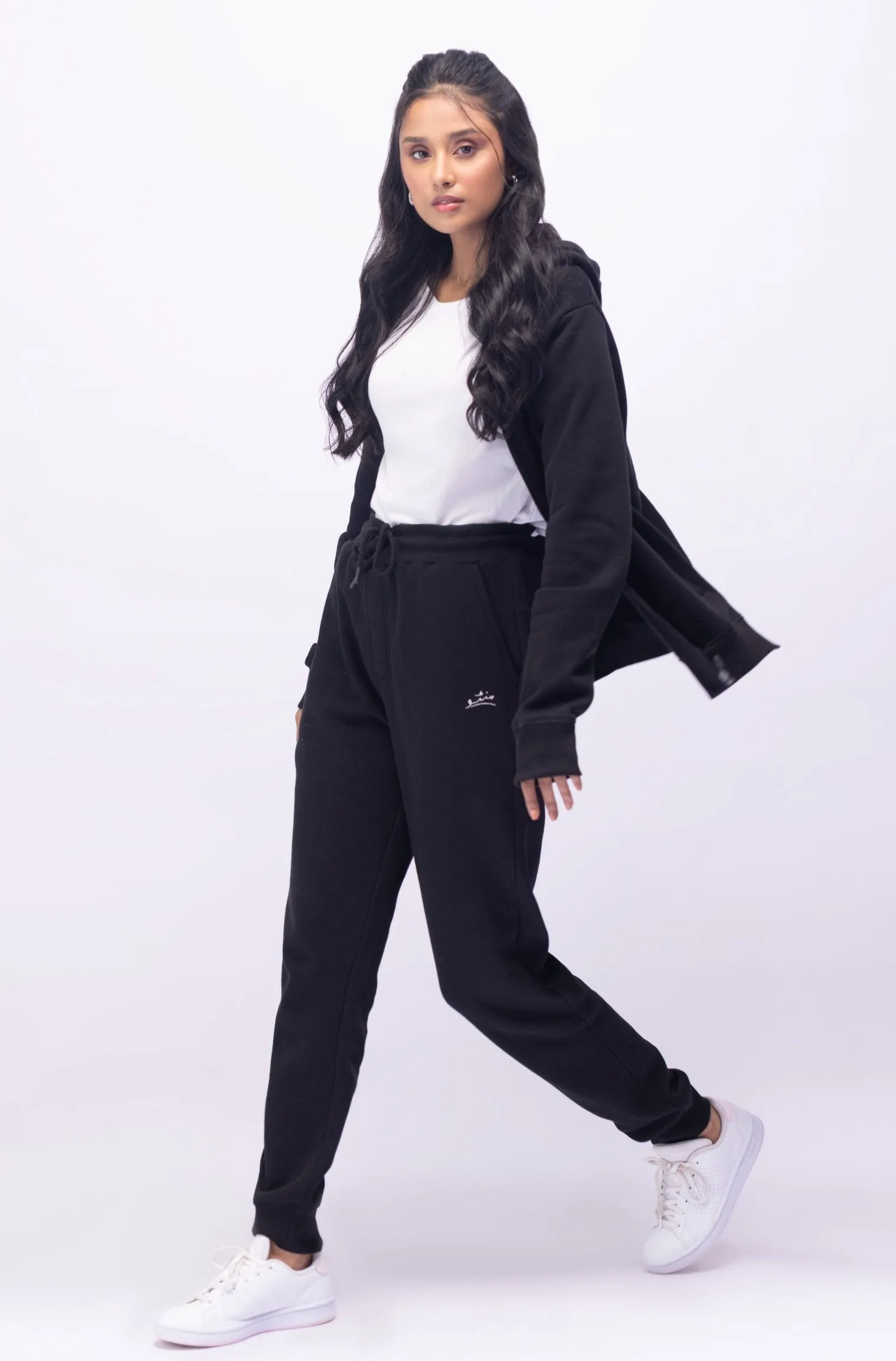 Zipper Hoodie - Raven Black