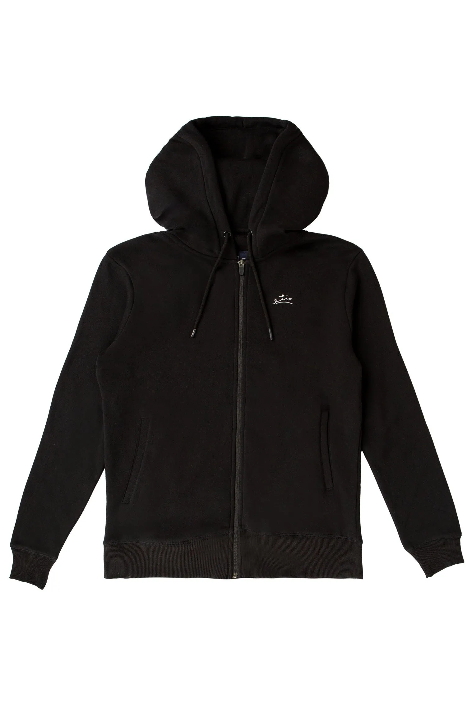 Zipper Hoodie - Raven Black
